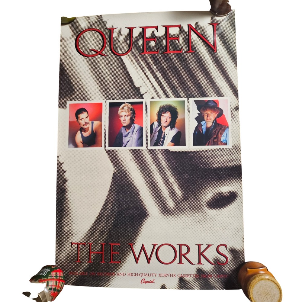 Queen The Works Vintage 1984 Promo Album Poster 24x36 Raincloud Capitol Pop Rock